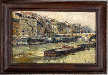 Arthur FILLON Arthur FILLON (1900-1974)

The barges in Paris 

Oil on canvas, signed...