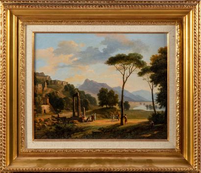 BERTIN Jean-Victor BERTIN (1767-1842)

Paysage italien à l'antique animé de personnages

Huile...