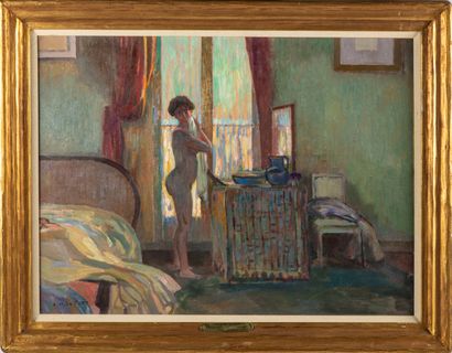 LE PETIT Alfred Marie LE PETIT (1876-1953)

Femme à sa toilette 

Huile sur toile

Signée...