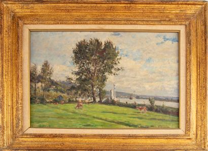 BINET Georges BINET (1865-1949)

Bord de Seine à Villequier 

Huile sur toile, signée...