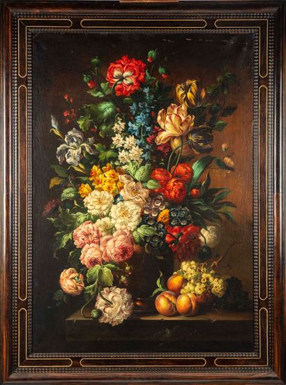 null 19th century HOLLAND SCHOOL

Bouquet of flowers on an entablature 

Oil on canvas...