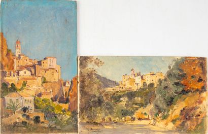 BOURGEOIS Eugène BOURGEOIS (1855- 1909)

Vues de Roquebrune

Deux huiles sur panneaux...