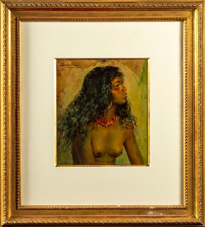 ABASCAL Carlos ABASCAL - XIXe XXe

Jeune femme africaine de profil

Huile sur toile

Signée,...