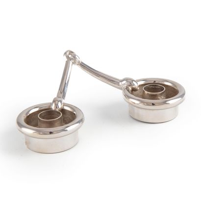 HERMES HERMES - Paris

Double candlestick in silver plated metal with a jaw-shaped...