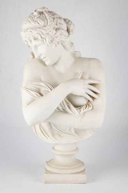 HOUDON D'après HOUDON

Buste d'une jeune femme en biscuit, dans le goût de l'Antique

Epoque...