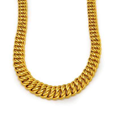 null Yellow gold necklace with flat articulated links in 18k gold

Weight : 45,2...