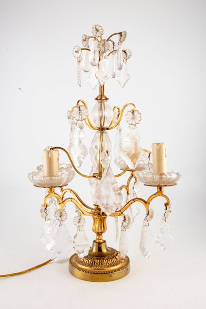 null Girandole with pendants and four arms of lights 

H. 49 cm