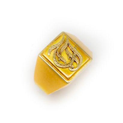 null Chevalière d'homme en or jaune ornée d'un monogramme

Poids : 17,2 g.
