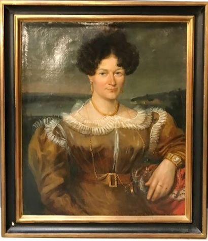 ECOLE FRANCAISE vers 1830
Portrait de femme...