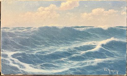 null Edouard MANDON (1885-1977)
La mer, gros temps
Huile sur toile, signée en bas...