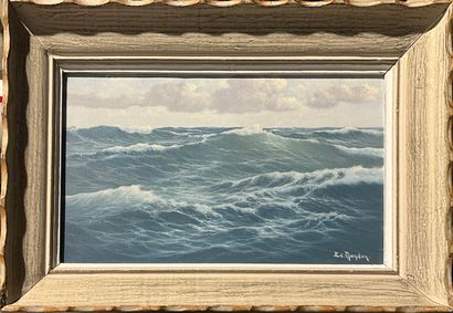 null Edouard MANDON (1885-1977)
Au large, grosse mer
Huile sur toile, signée en bas...