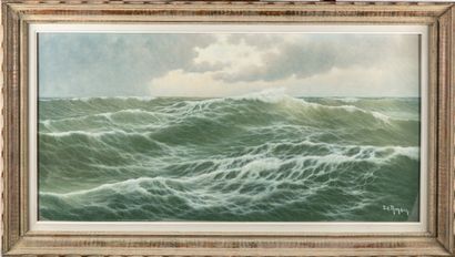null Edouard MANDON (1885-1977)
La mer agitée 
Huile sur toile, signée en bas à droite...