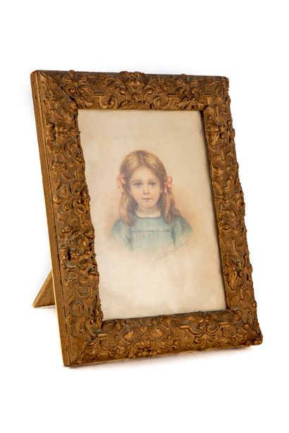 null Marie PINEL de GRANDCHAMPS - Fin XIXe
Portrait de fillette
Dessin au crayon...