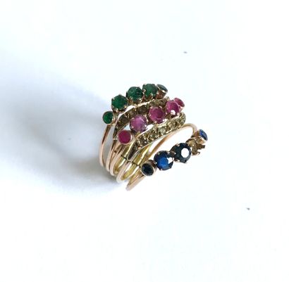 Ring with gilded metal setting composed of...