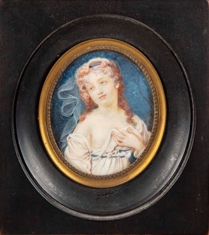 null FRENCH SCHOOL of the early 19th century
Portrait of a woman dressed in the Antique...