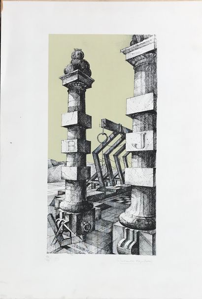 null Constantin HAGONDOKOFF (1934)
Imaginary architecture
Engraving, signed in the...