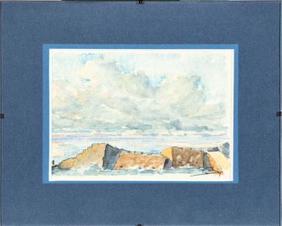 null MODERN SCHOOL
Seaside
Watercolor, signed lower right
14 x 19 cm
Accident to...