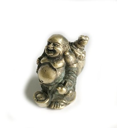 null CHINA
Bronze statuette of laughing Buddha symbol of Fortune
H. 5 cm