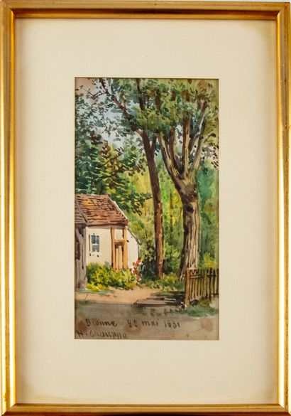 null Henri CHOUPPE (1817-1894)
Landscape 
Watercolor, signed and located lower left...