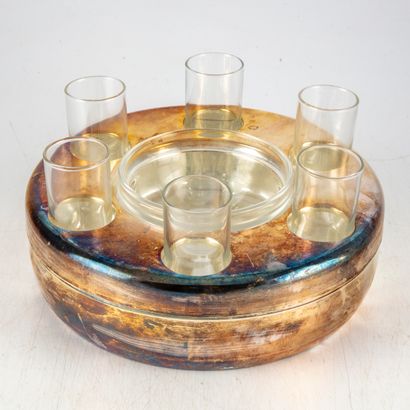null Metal caviar set and vodka glasses