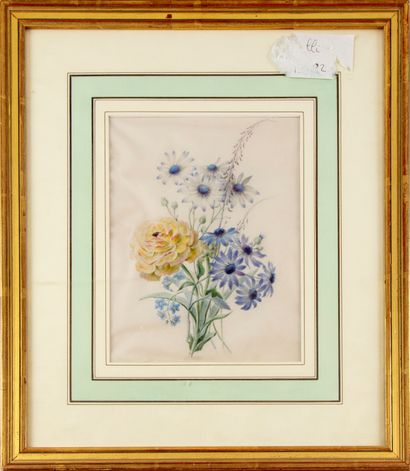 null FRENCH ECOLE circa 1840
Flowers in their natural state
Watercolor on vellum
Annotated...
