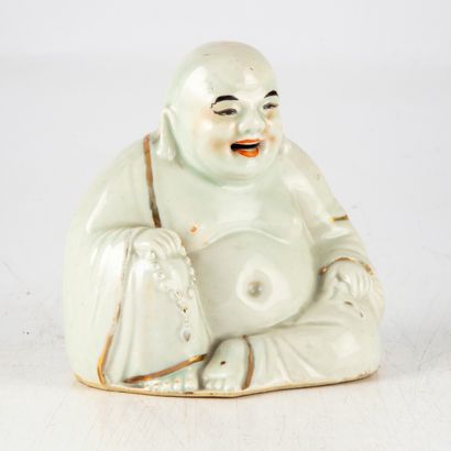 null CHINA 
Enameled porcelain statuette of a magot 
H. 12 cm