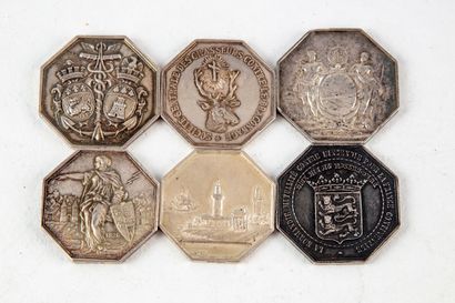 Set of 6 silver tokens 
