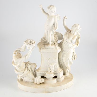 null SAMSON
Group in cookie of porcelain representing the triumph of the Love
Marked
H.:...
