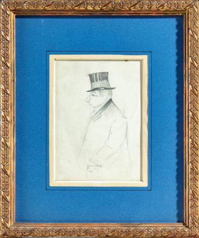 null 19th century SCHOOL
Profile of a man with a top hat - caricature
Pencil drawing
13...