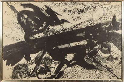 null RUDI - XXth
Composition in black 
Lithograph, signed lower right and dated 1973
65...