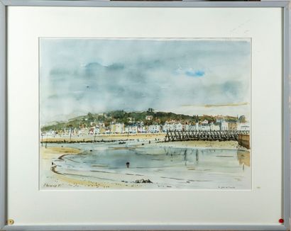 null P. DESCAMPS - XXth
The pier of Trouville
Watercolor
Signed, dated 85 and titled...