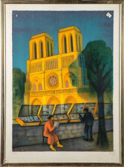 null Louis TOFFOLI (1907-1999)
Notre-Dame de Paris 
Lithograph, signed lower right...