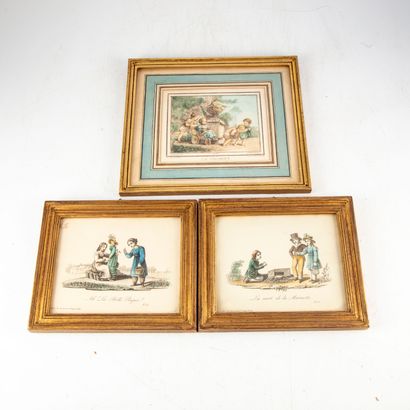 null Set of three engravings in color including: 
- Ah! the beautiful doll!
- The...