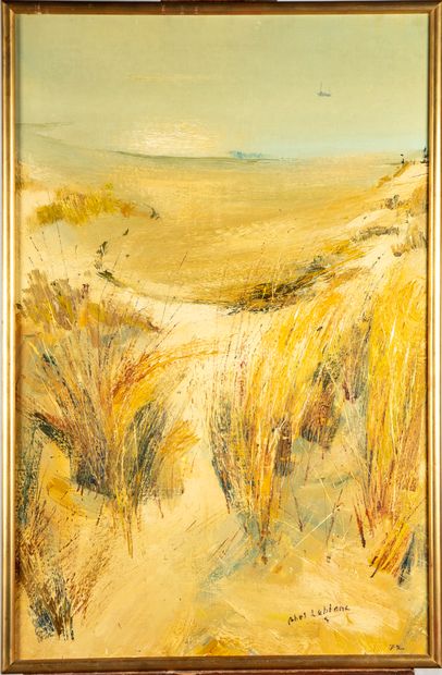 null Abel LEBLANC (1919-2019)
Bord de mer, Vue de la dune 
Huile sur toile, signée...