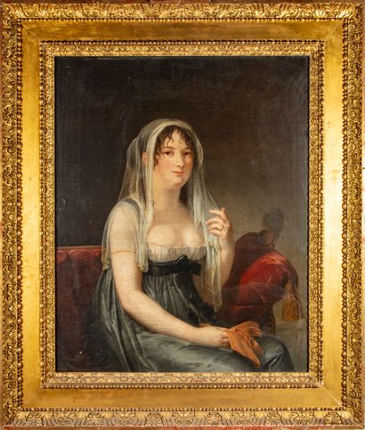 null Attribué à Jean Joseph ANSIAUX (Liège 1764 - Paris 1840)
Portrait d'une élégante...