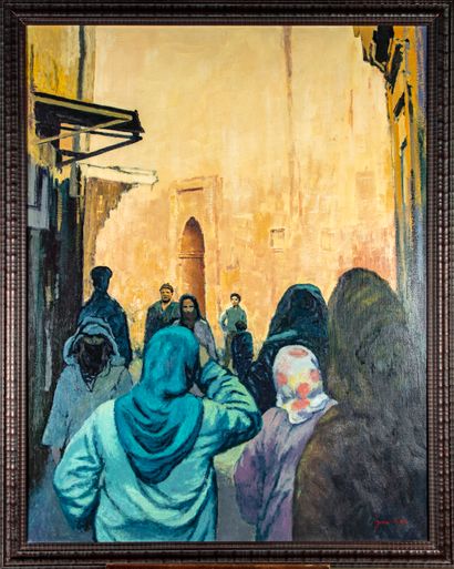 null Jean MARC (XXth)
The Medina of Marrakech
Oil on canvas, signed lower right
146...