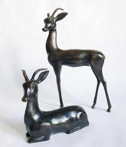 null D'après Max LE VERRIER (1891 - 1973)
Gazelle debout et gazelle couchée
Deux...