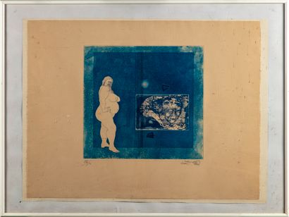 null Gérard LECOMTE XXe
La Maternité bleue
Gravure, signée et numéroté 27/75
50 x...