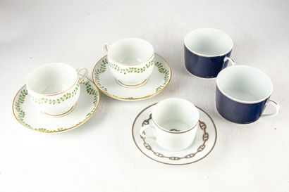 HERMES HERMES - LALIQUE - CHRISTOFLE
Set of porcelain cups and saucers