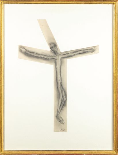 null Jean ARP (1986-1966)
Crucifixion
Fusain, estompe et découpage en croix sur papier,...
