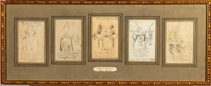 null Henri MAIGROT, known as HENRIOT (1857-1933)
Set of five study drawings
15,5...