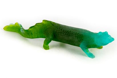 null DAUM - France 
Crocodile en pâte de verre
Signé
L. : 31 cm