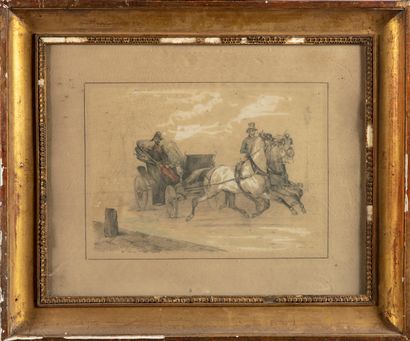 null FRENCH SCHOOL of the 19th century
BEAUDOUING
The carriage and the horses
drawing,...