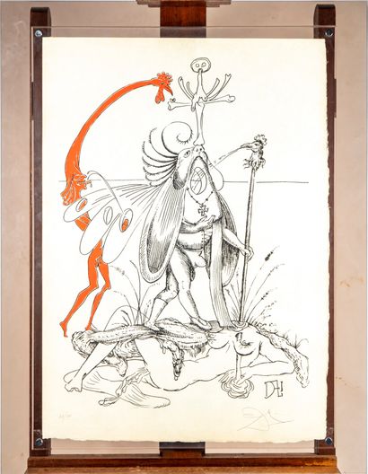 null Salvador DALI (1904-1989)
 "L'oiseau Methys - Les songes drolatiques de Pantagruel",
Lithographie...