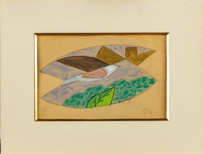 null Léopold SURVAGE (1879-1968)
Composition
Crayon et rehaut d'aquarelle, monogrammé...