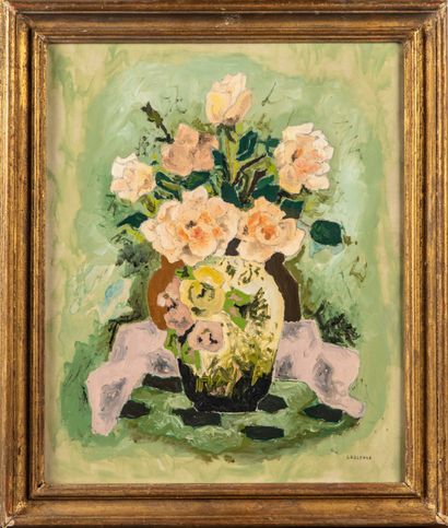 null Jean-Francis LAGLENNE (1899-1962)
Bouquet of flowers 
Oil on canvas
Signed lower...