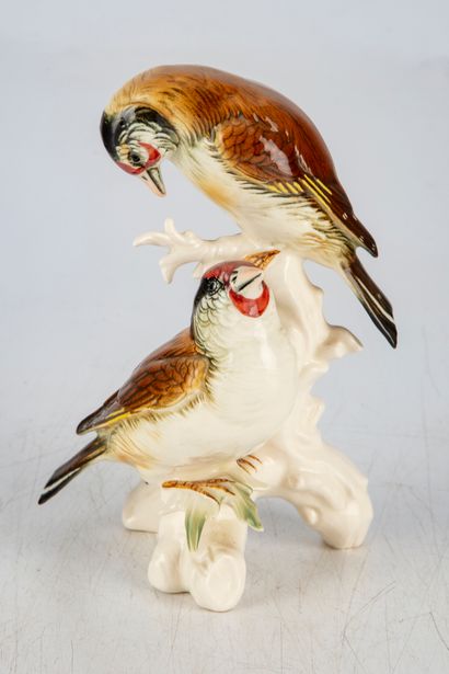 MANUFACTURE KARL ENS Manufacture KARL ENS - SAXE 
Couple of goldfinches, birds in...