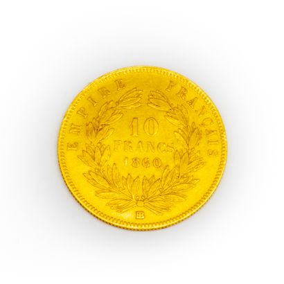 null Une pièce de 10 franc or Napoléon III 1860
Poids : 3,2 g