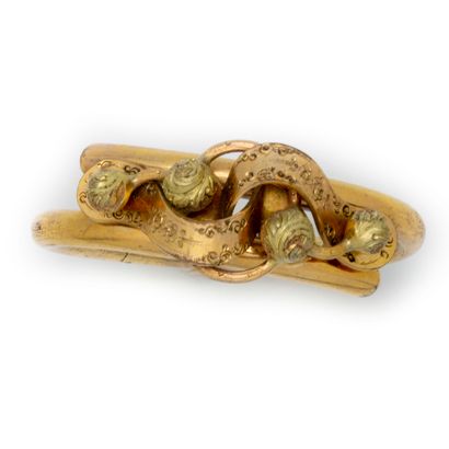 null Bracelet articulé en métal doré orné d'un motif au muguet
Travail fin XIXe