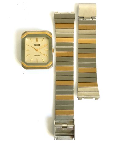 PIAGET PIAGET - Vintage year 80
Men's watch with rectangular steel case in two tones....
